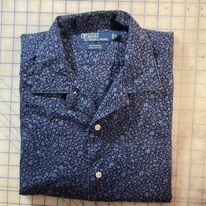 Vintage 90s Polo Ralph Lauren Floral Short Sleeve Button Down Vacation Shirt Med
